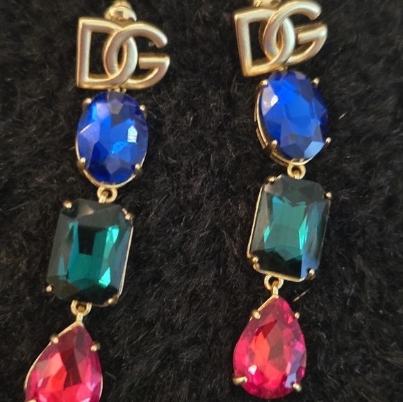 18kgp D&G Elegant Multicolor Drop Earrings - Picture 3 of 16